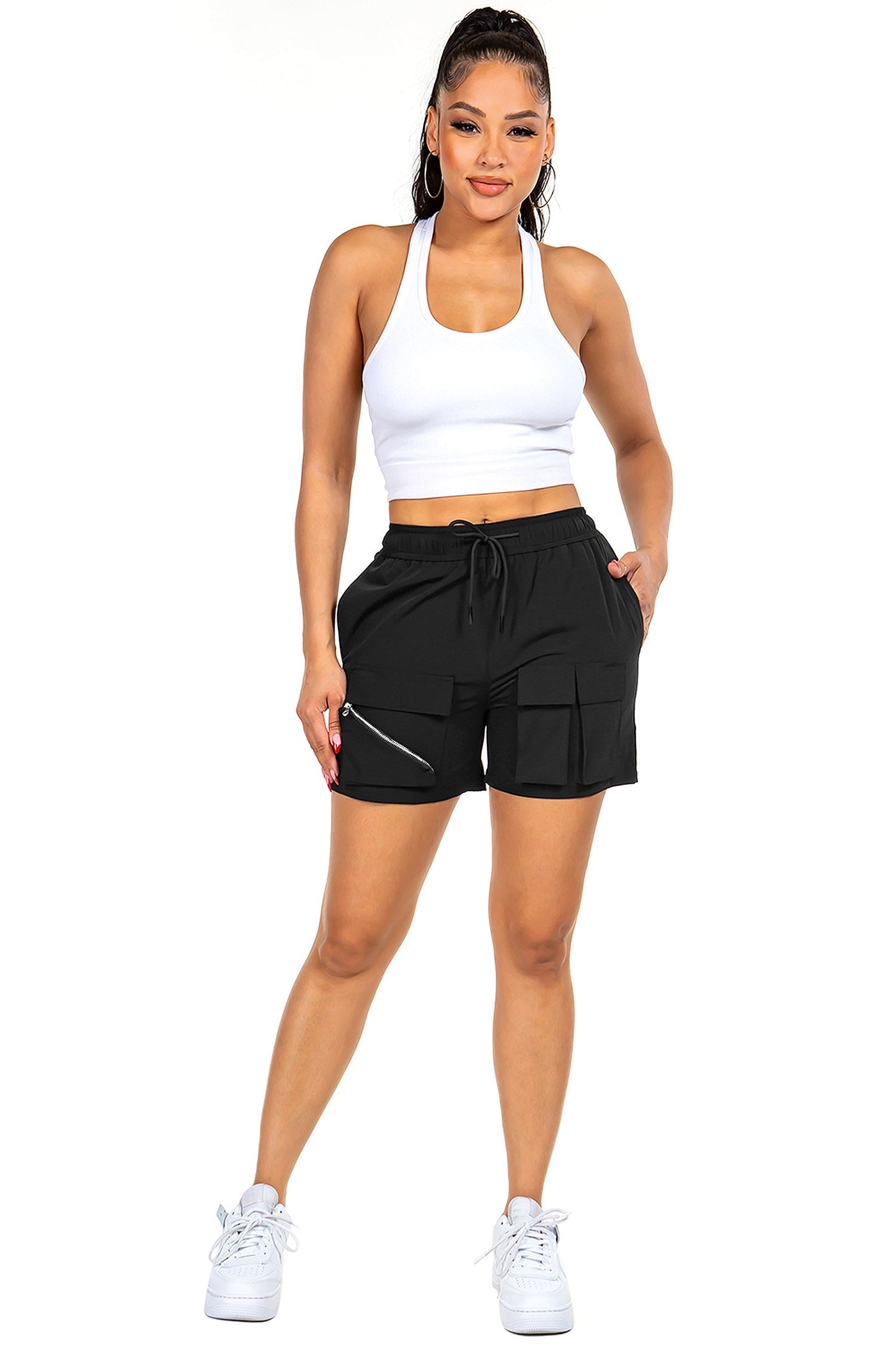 Women's Essential Light Weight Cargo Nylon Shorts