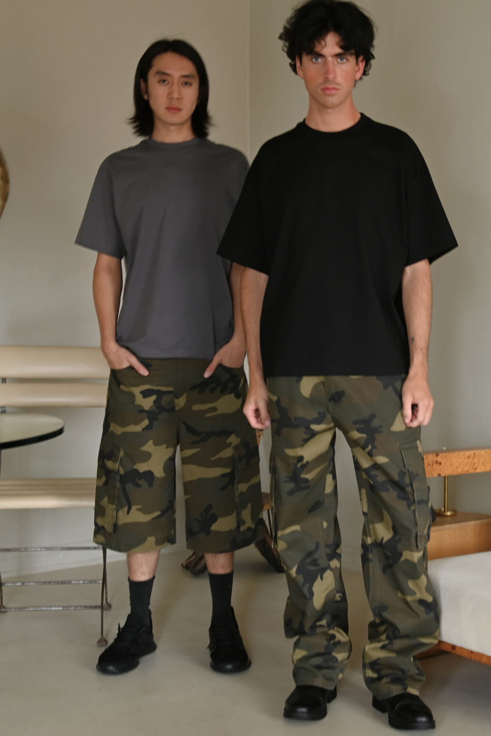 Baggy Fit Cargo Camo Shorts