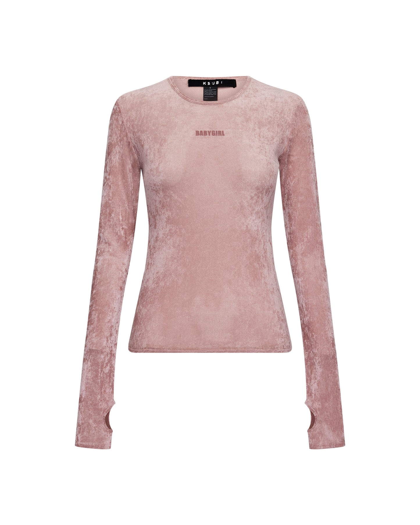 BABY GIRL MESH LS TOP CAMEO PINK