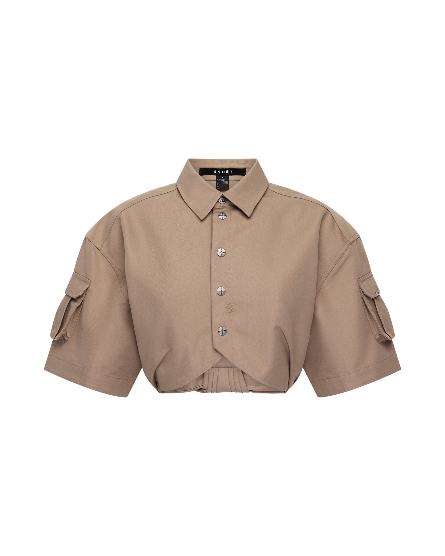 BARKER CROP SS SHIRT TAN