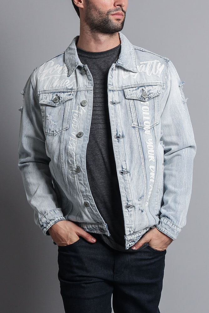 Scribbled Denim Jacket