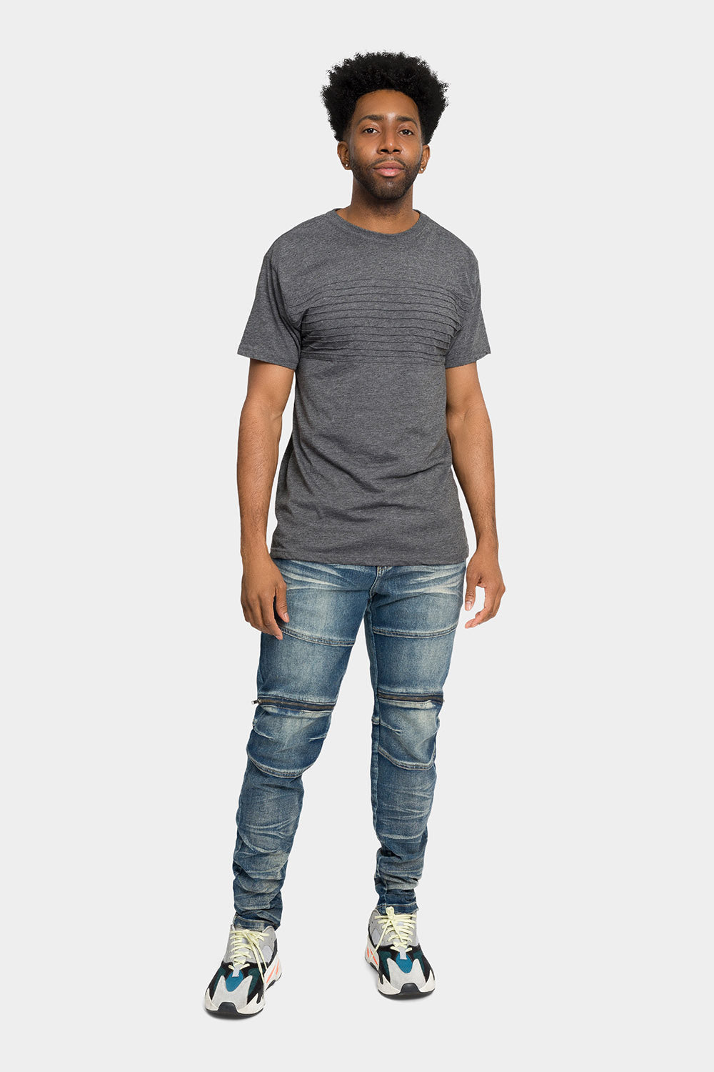 Moto Zipper Skinny Denim Jeans