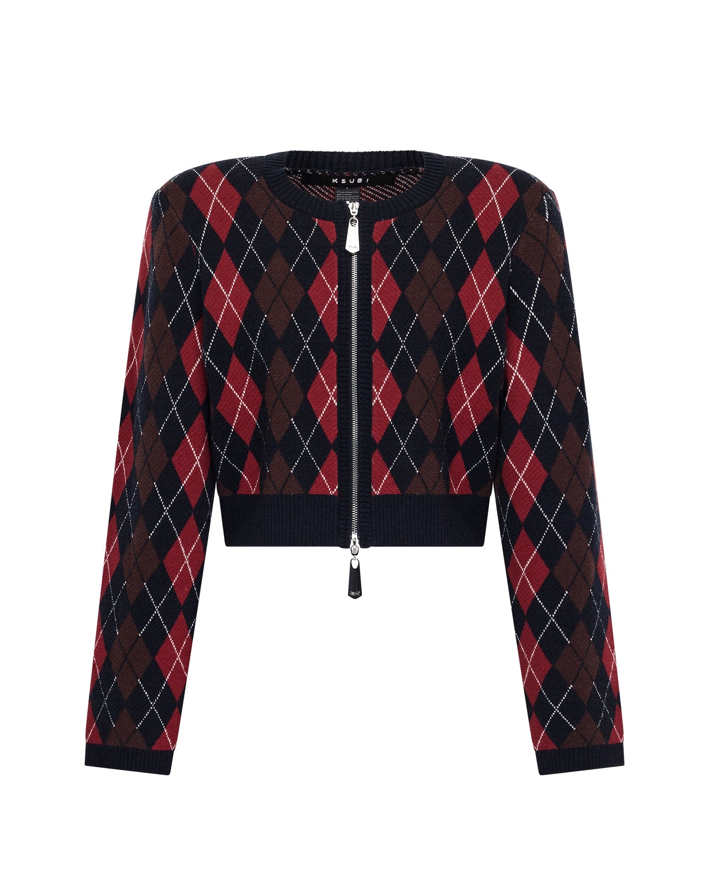 FABLE CARDI RED ARGYLE