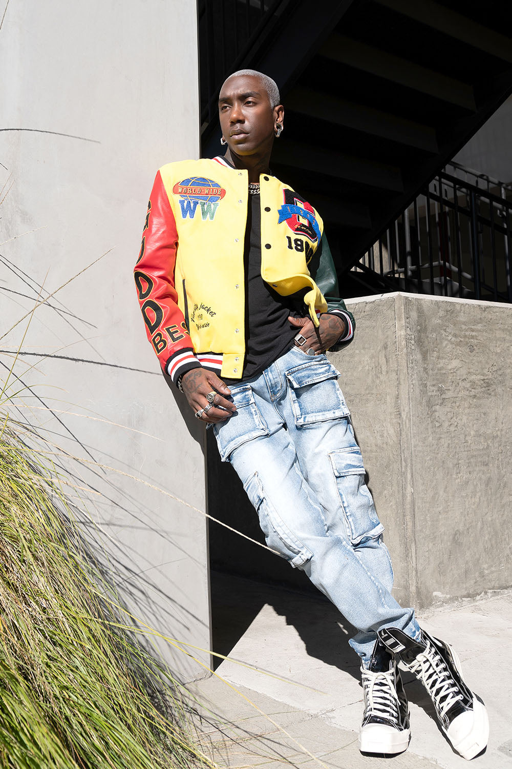 Patched Good Vibes Varsity Jacket