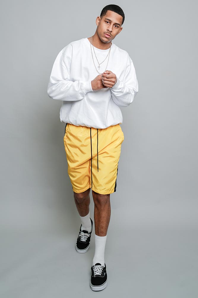 Side Striped Windbreaker Shorts