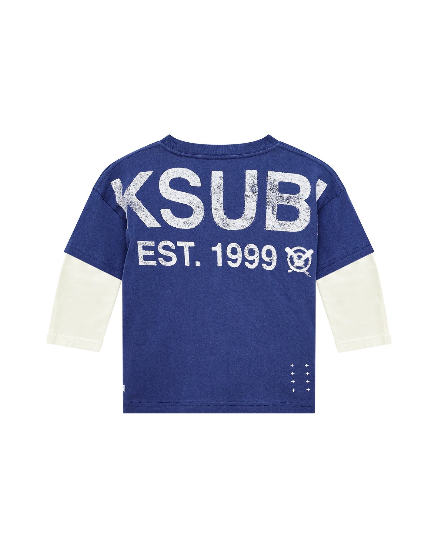 LIL LAYERED LS TEE NAVY WHITE