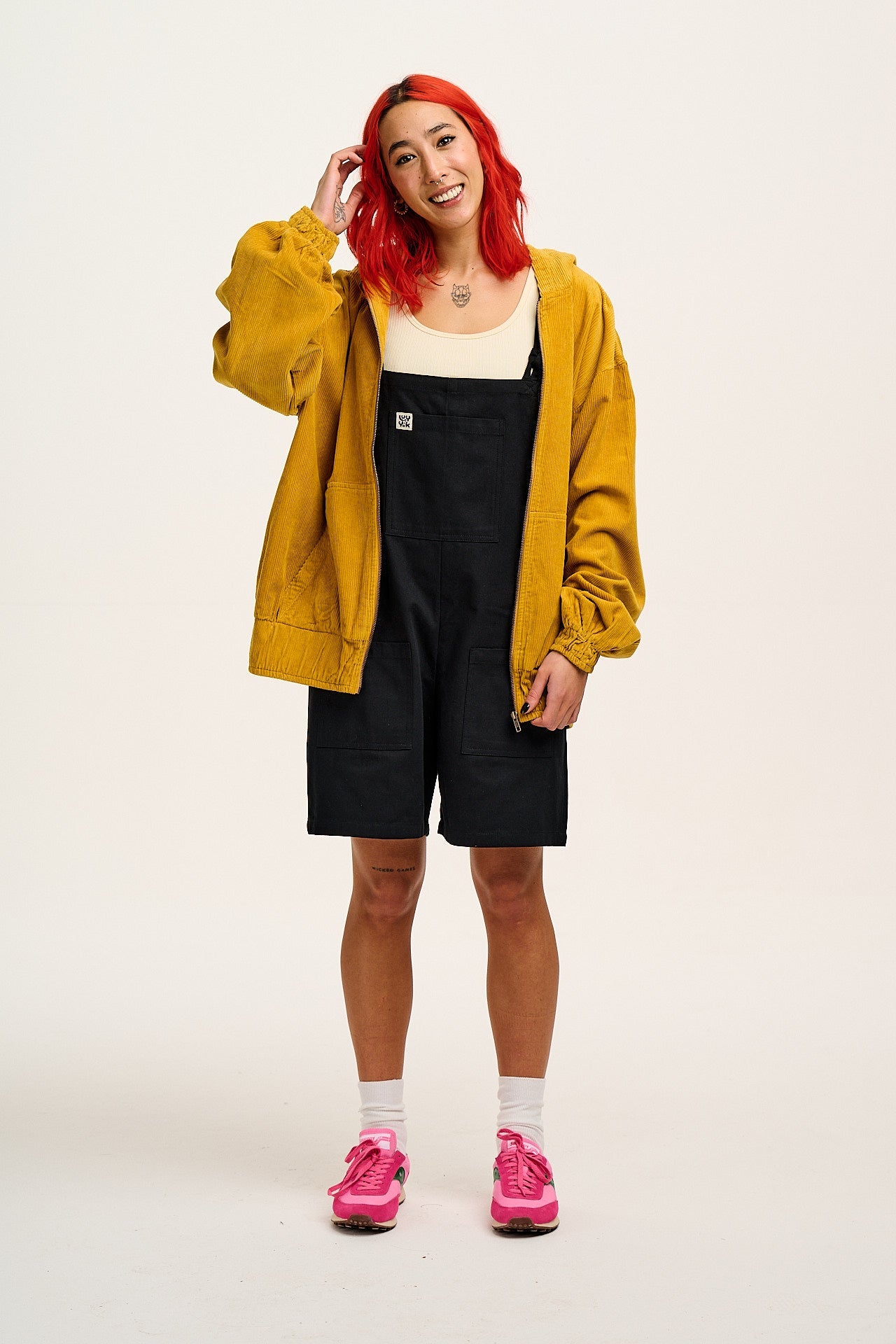 Original Shorts - Cotton Dungaree Shorts in Black