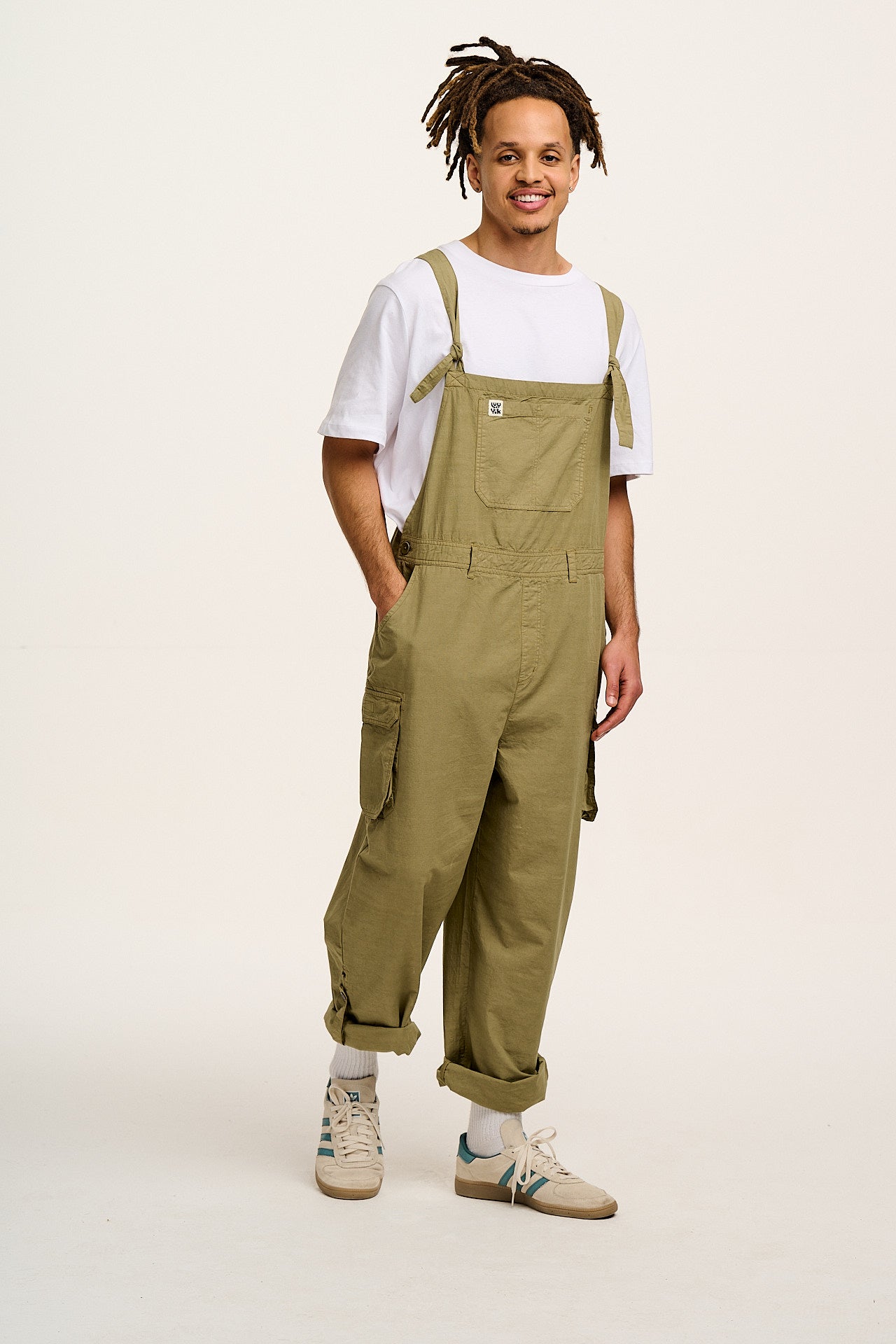 Colorado - Cotton Cargo Dungarees in Herb Garden Green