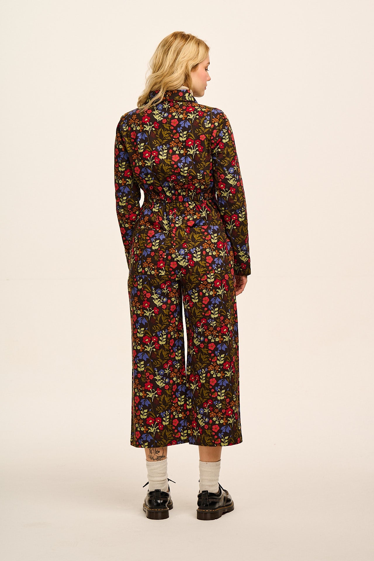 Tavira - Cotton Long Sleeve Jumpsuit in Vintage Floral