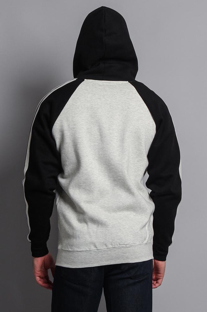 Men's Contrasting Two Striped Zip Up Hoodie