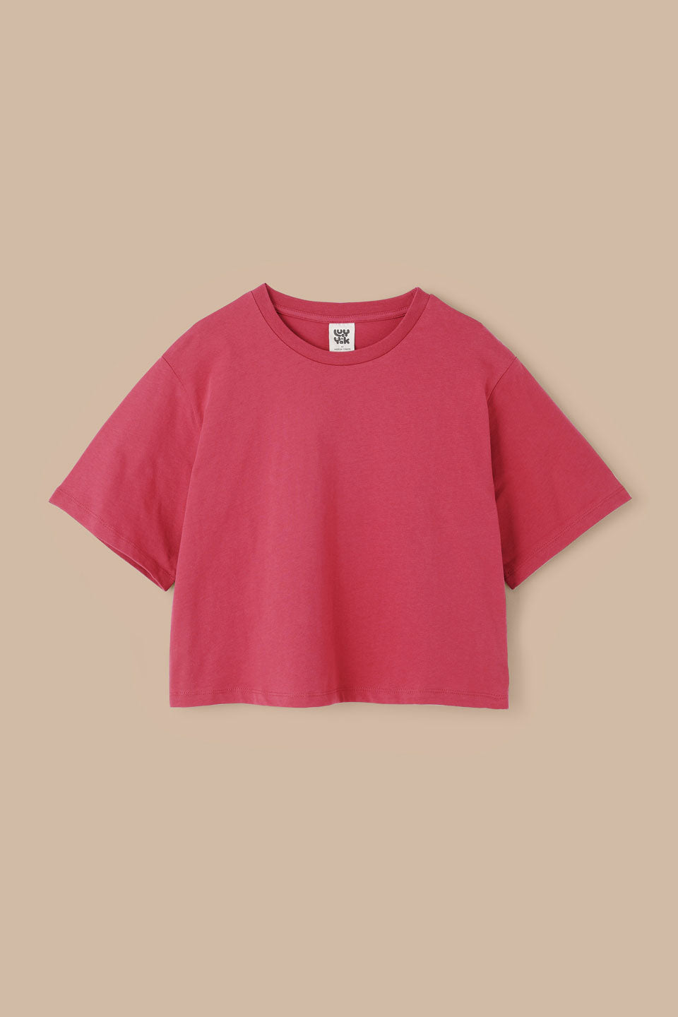 Zayla - Cotton Cropped Boxy T-Shirt in Maroon