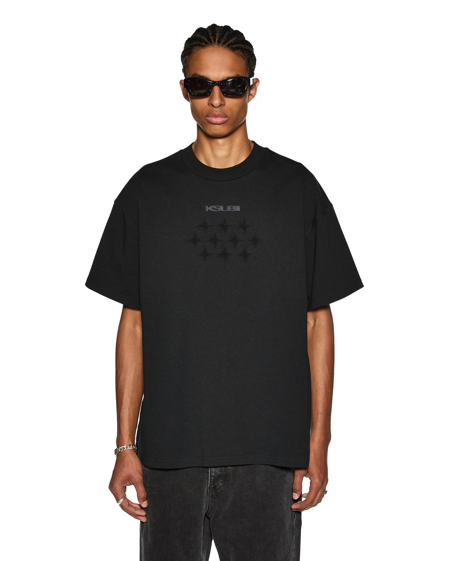 KSUBI X STAYME7O EKCESS SS TEE JET BLACK