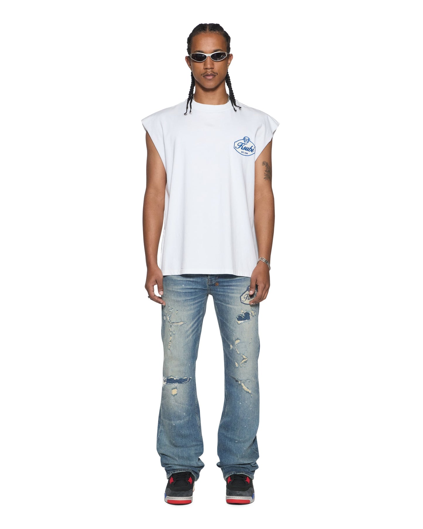 KLASSE EKCESS CUT OFF TANK TRU WHITE