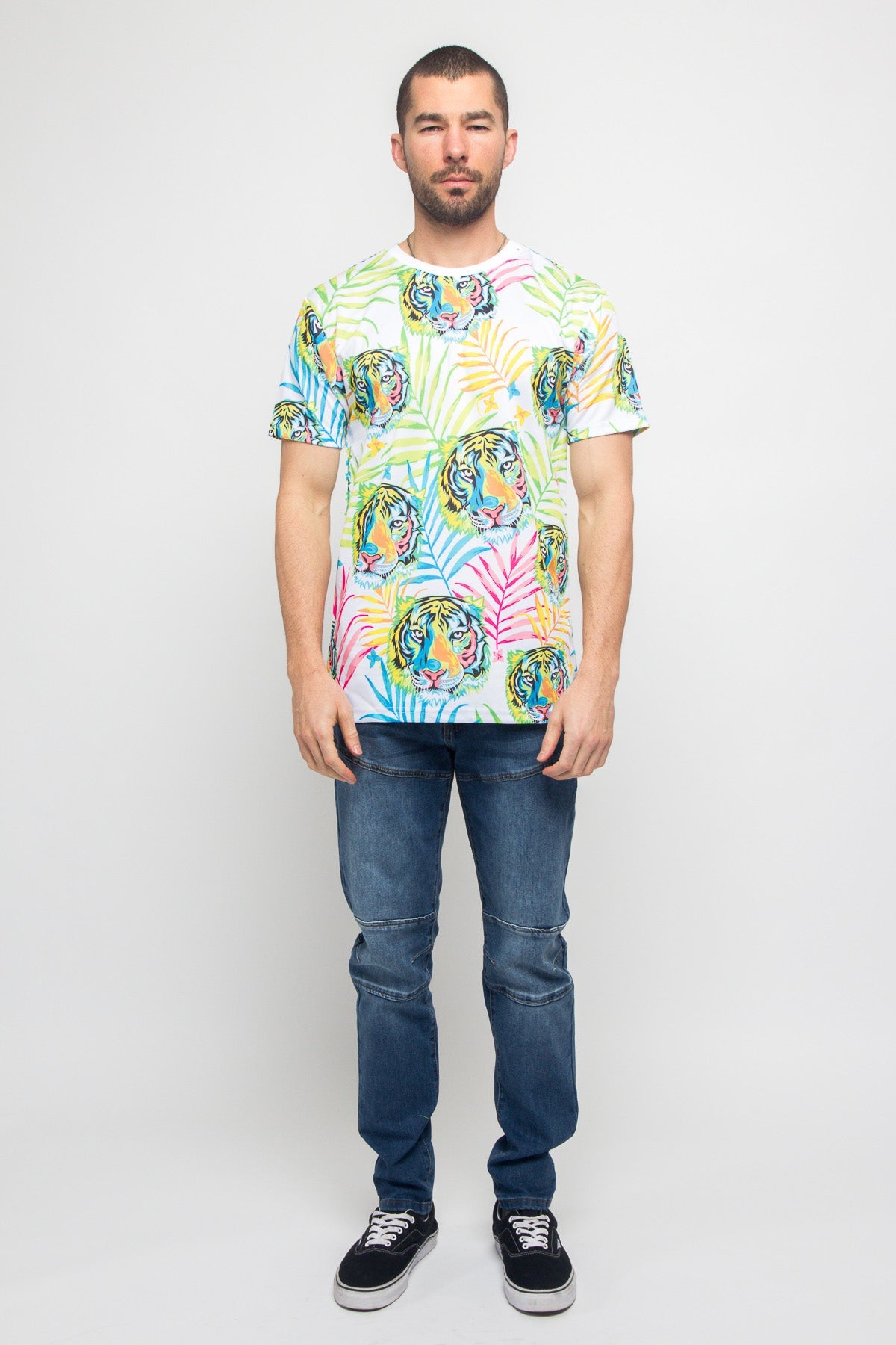 Colorful Floral Tiger T-Shirt