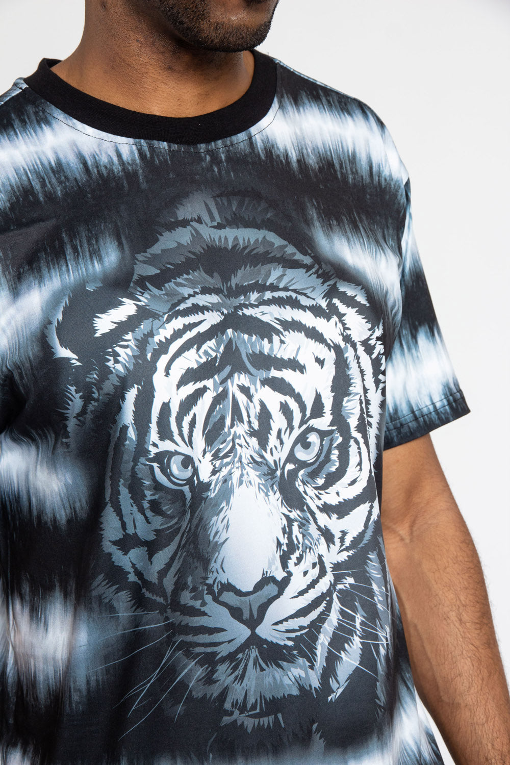 Horizontal Stripe Dyed Tiger T-Shirt