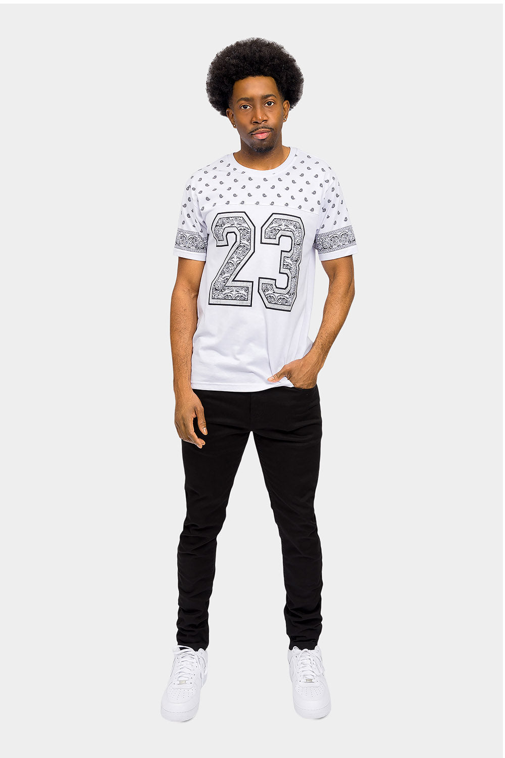Number 23 Bandana Paisley Print T-Shirt