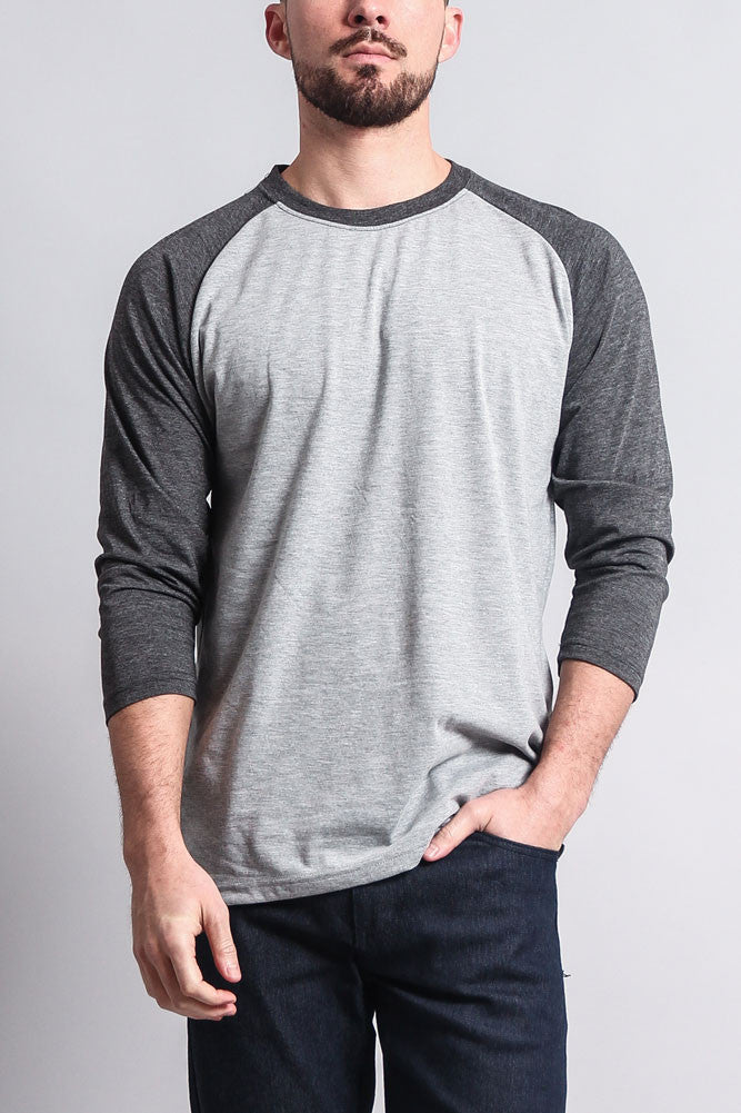 Men's Baseball T-Shirt (Grey/Charcoal)