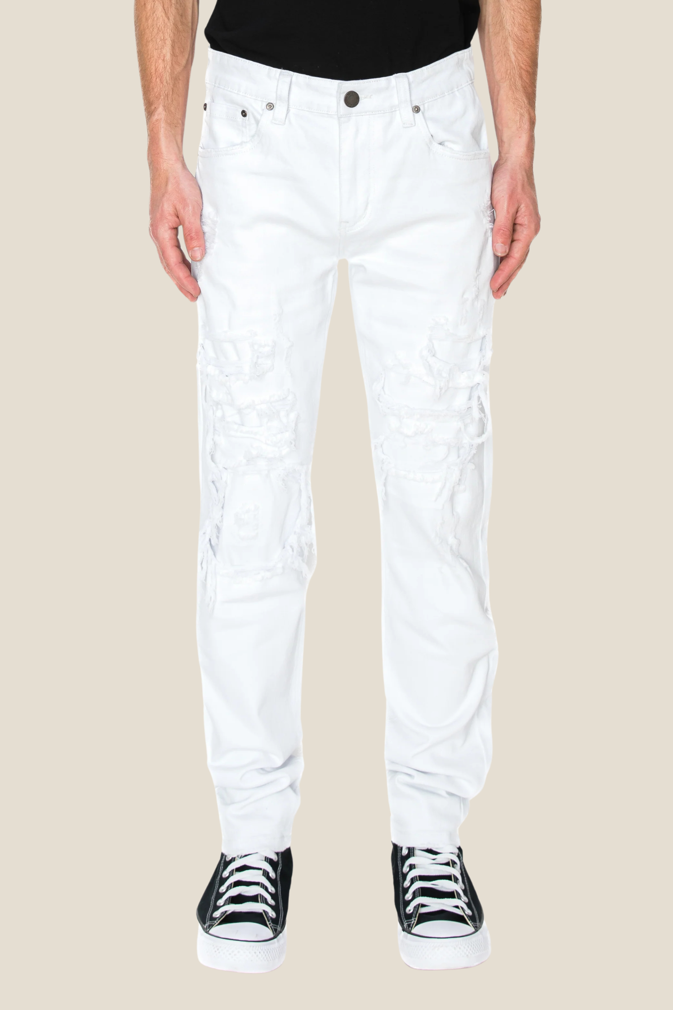 Faded Ripped Repair Denim Jeans
