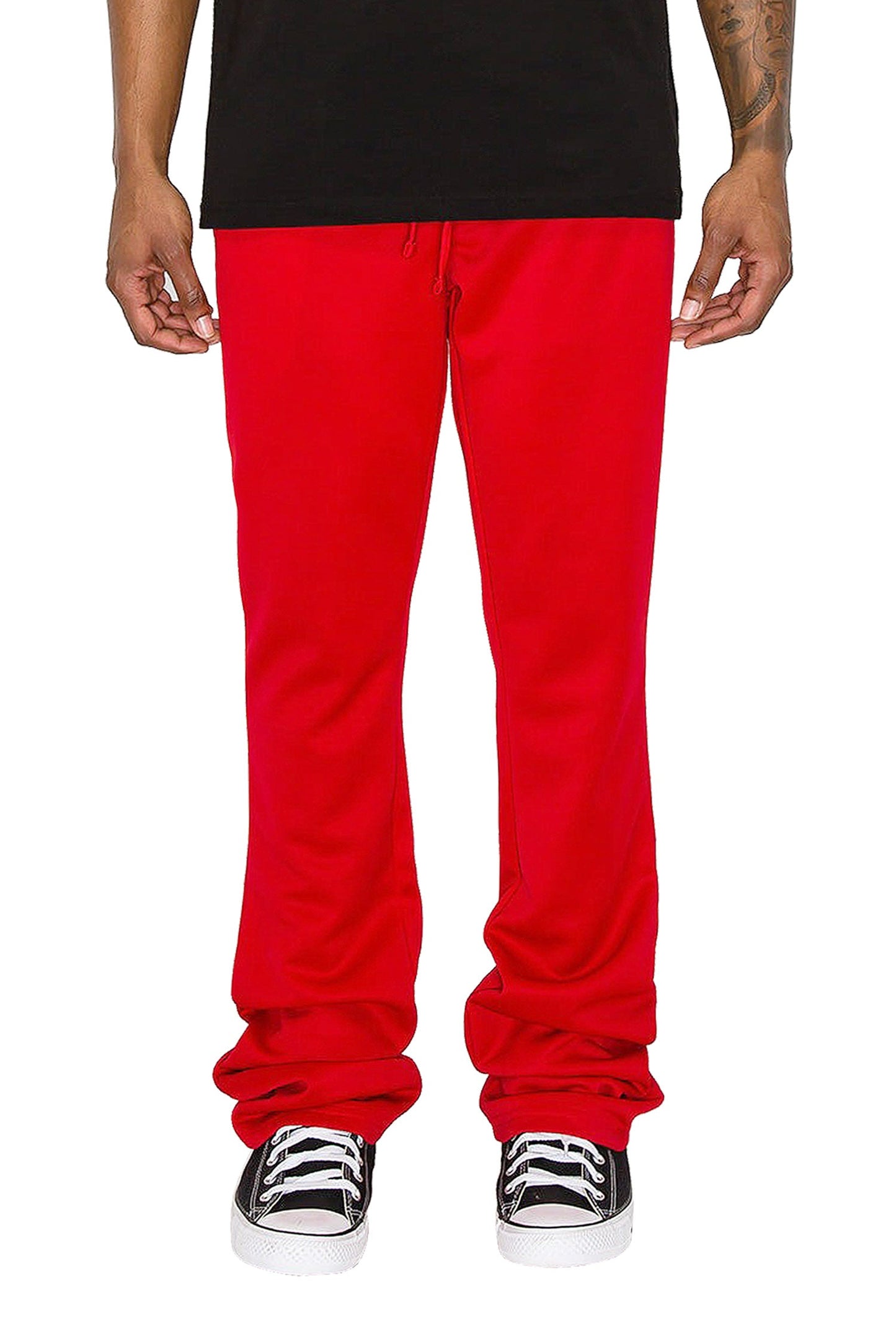 Men's Essential Solid Flare Stacked Track Pants