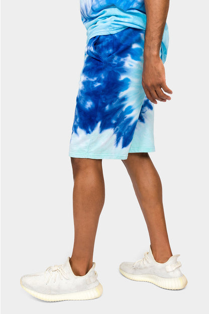 Pastel Contrast Swirl Tie Dye Cotton Shorts