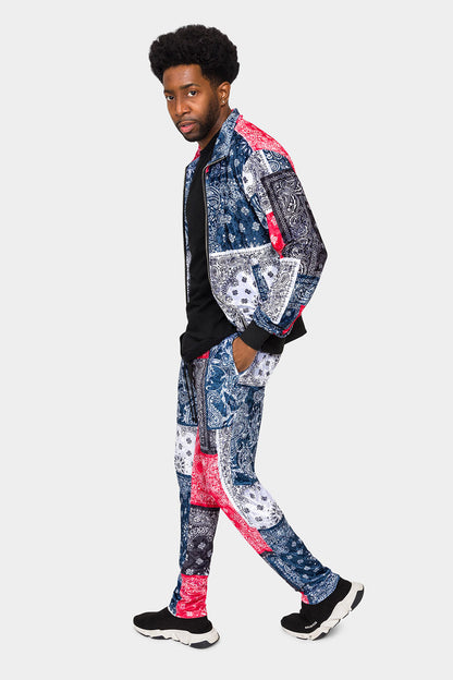 Bandana Paisley Velvet Velour Track Suit