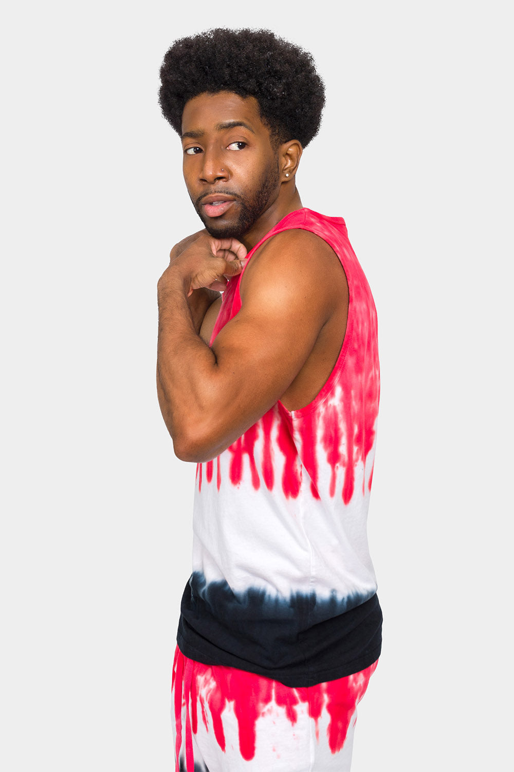 Colorblock Tie Dye Cotton Tank Top