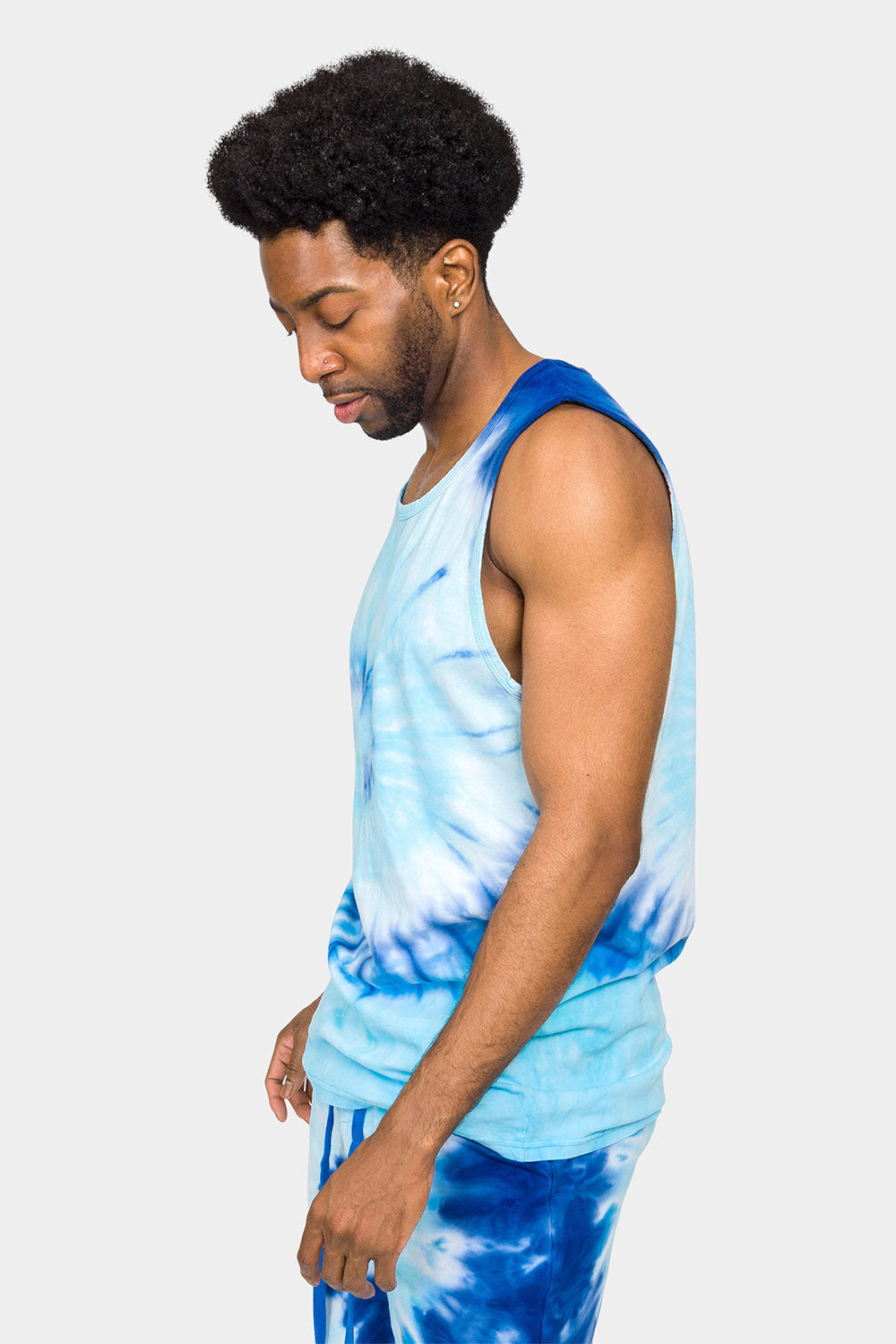 Pastel Contrast Swirl Tie Dye Cotton Tank Top
