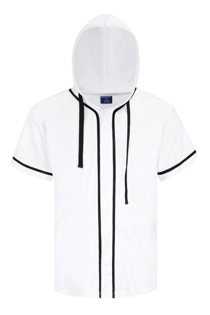 Men's Essential Hooded Baseball Short Sleeve Jersey