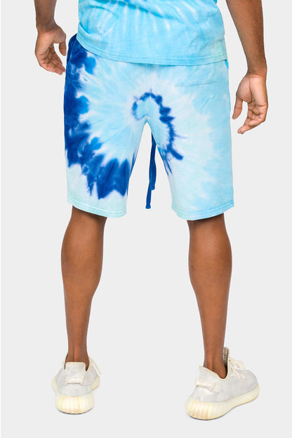 Pastel Contrast Swirl Tie Dye Cotton Shorts