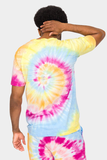 Pastel Contrast Swirl Tie Dye Cotton Shirt