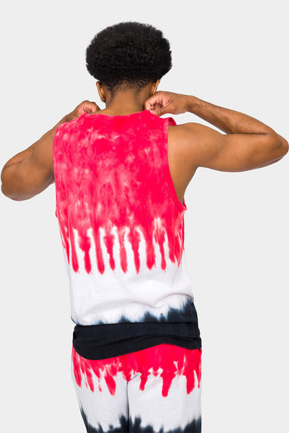 Colorblock Tie Dye Cotton Tank Top