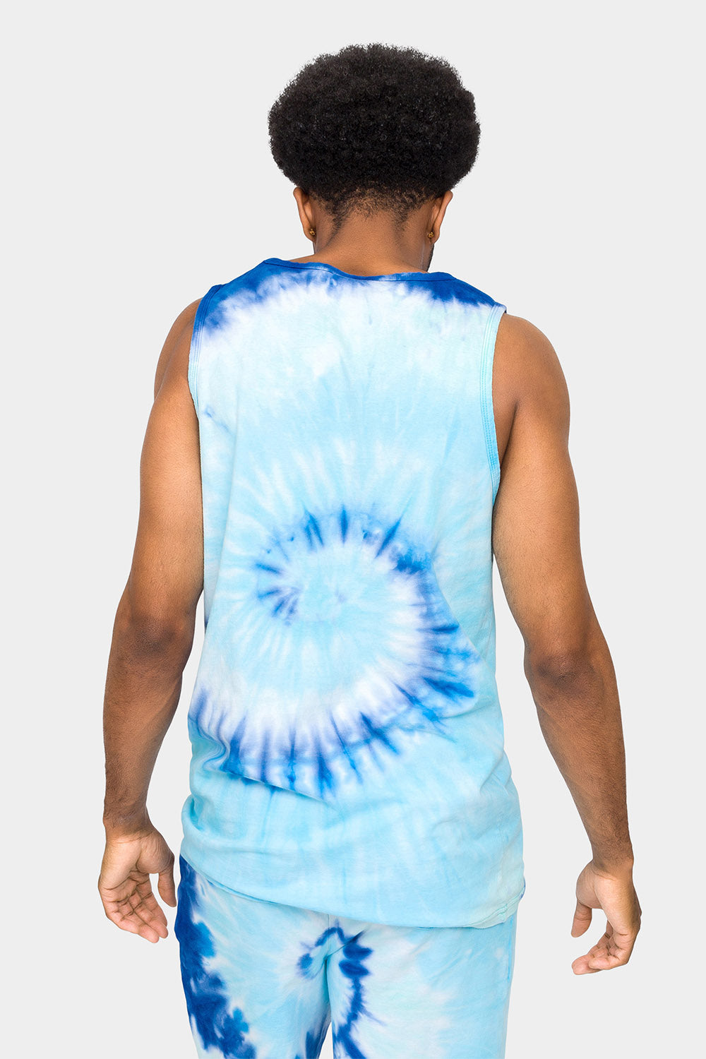 Pastel Contrast Swirl Tie Dye Cotton Tank Top