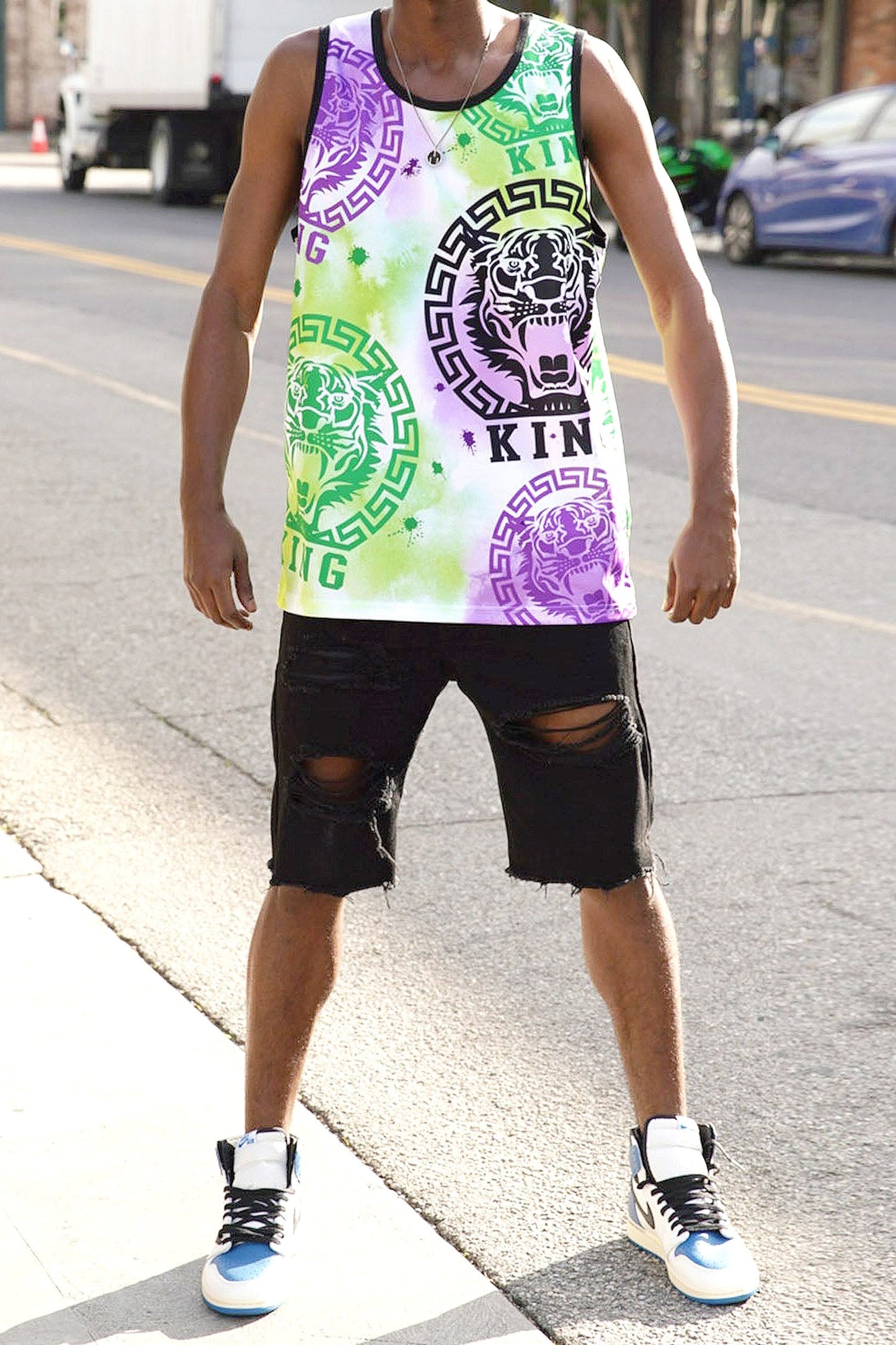 Men's Multicolor King Tiger Tank Top