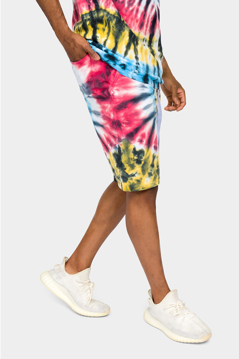 Swirl Tie Dye Cotton Shorts
