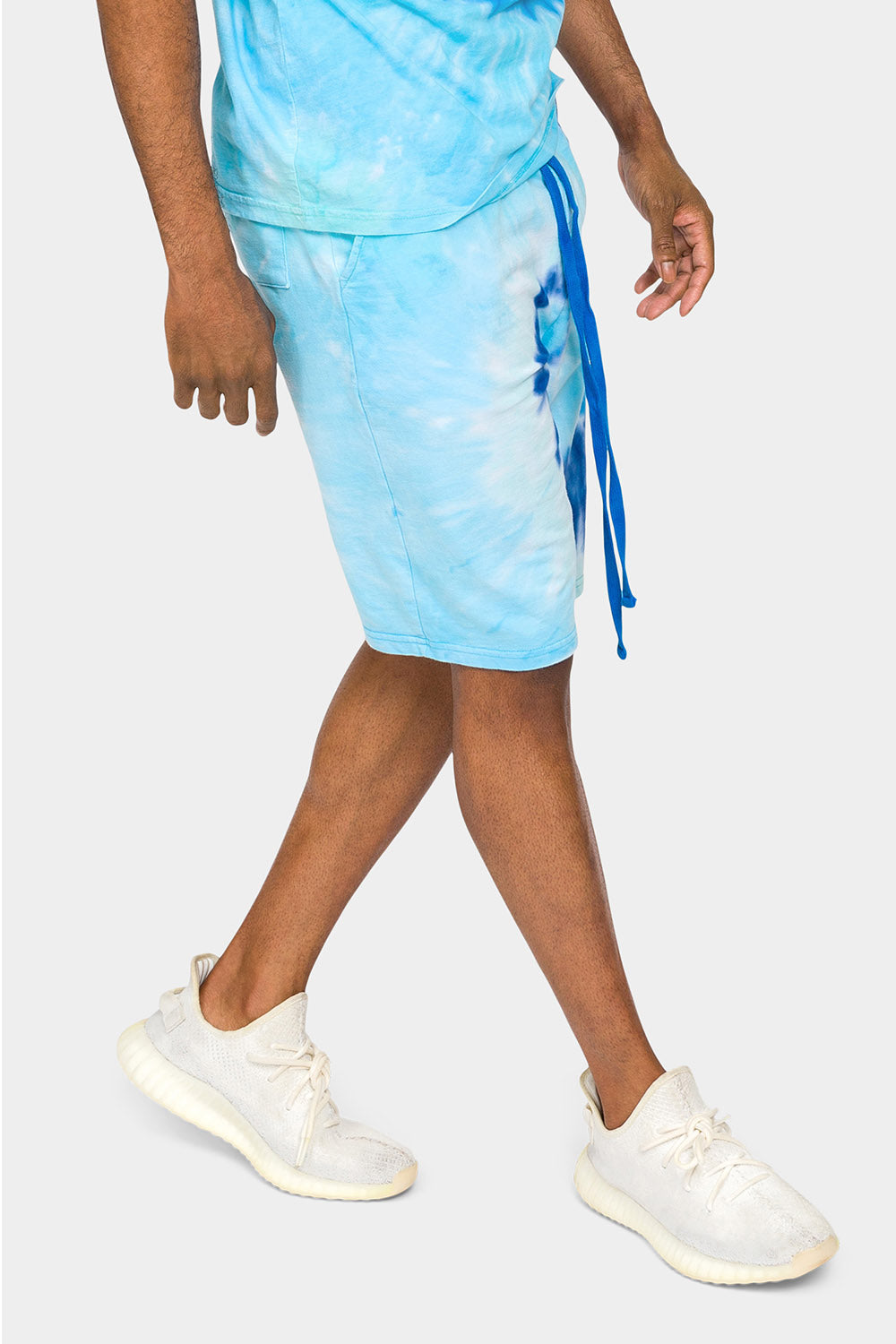 Pastel Contrast Swirl Tie Dye Cotton Shorts
