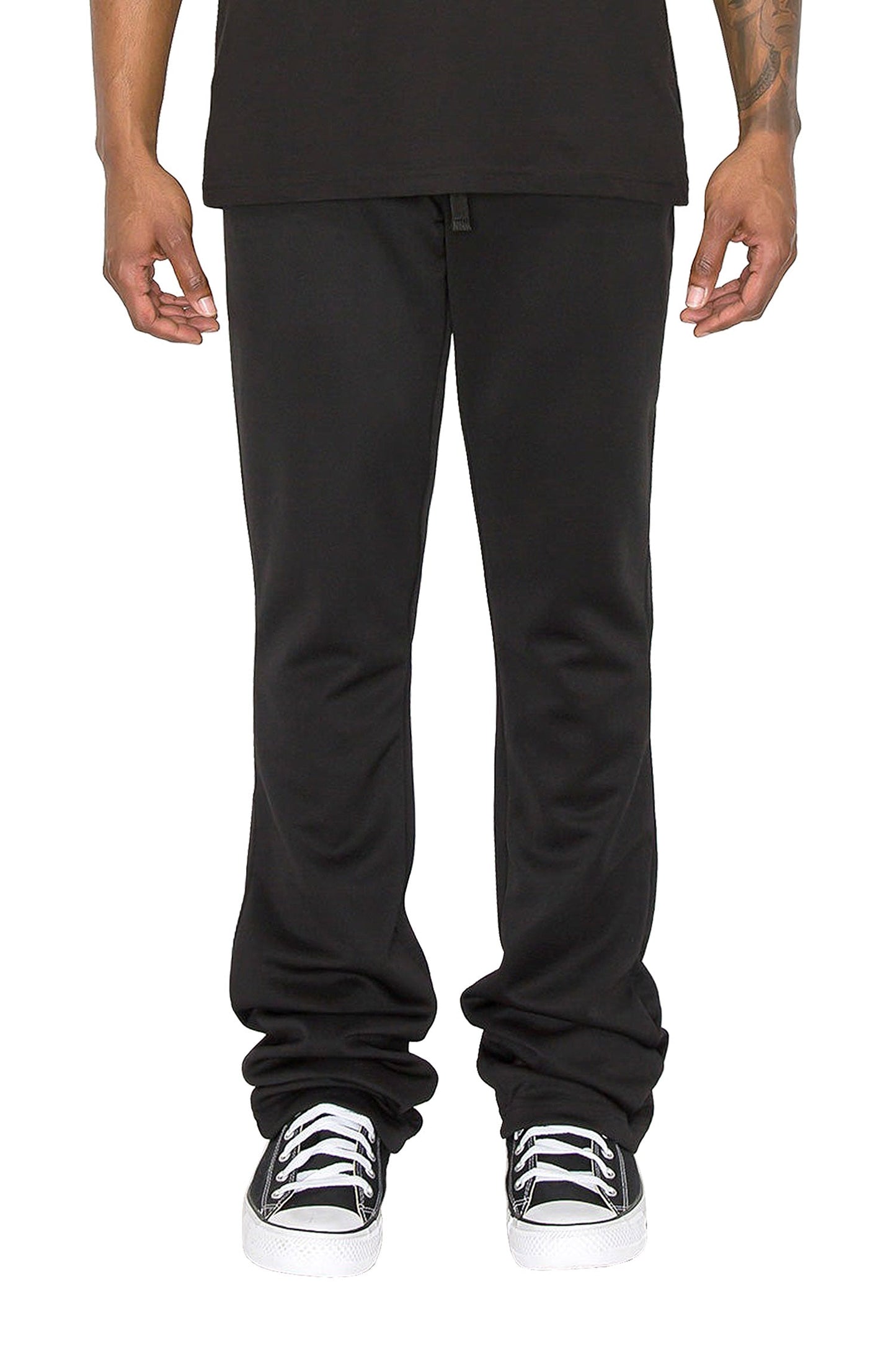 Men's Essential Solid Flare Stacked Track Pants
