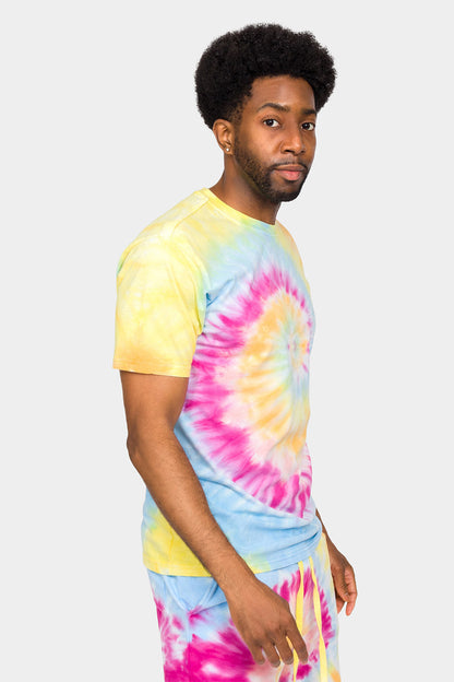 Pastel Contrast Swirl Tie Dye Cotton Shirt
