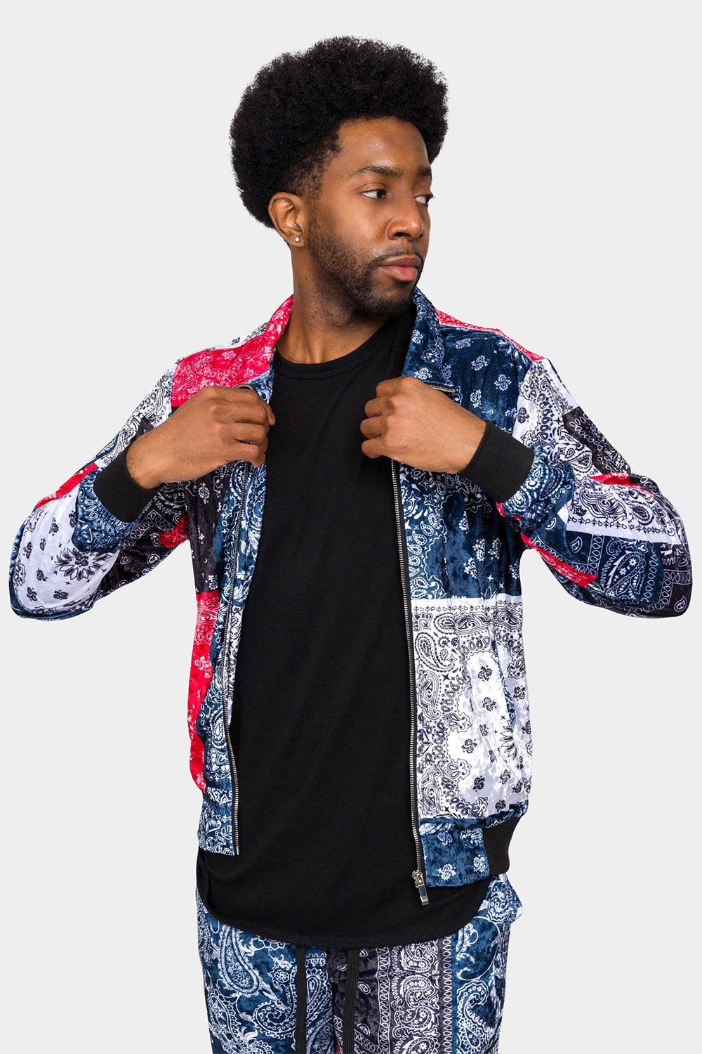 Bandana Paisley Velvet Velour Track Suit