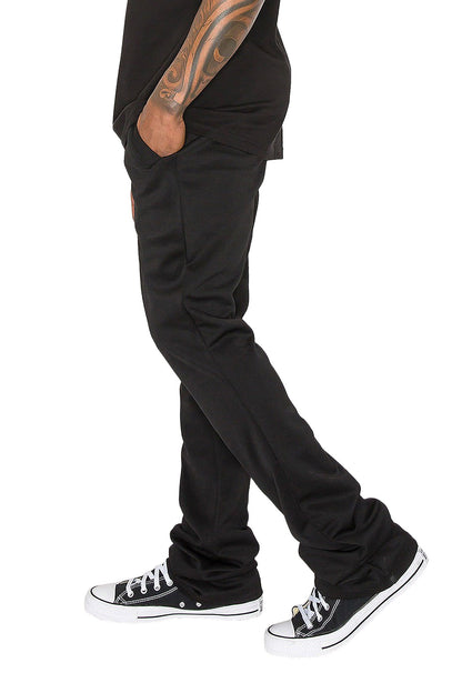 Men's Essential Solid Flare Stacked Track Pants