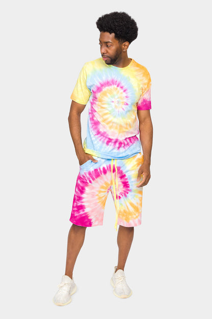 Pastel Contrast Swirl Tie Dye Cotton Shirt