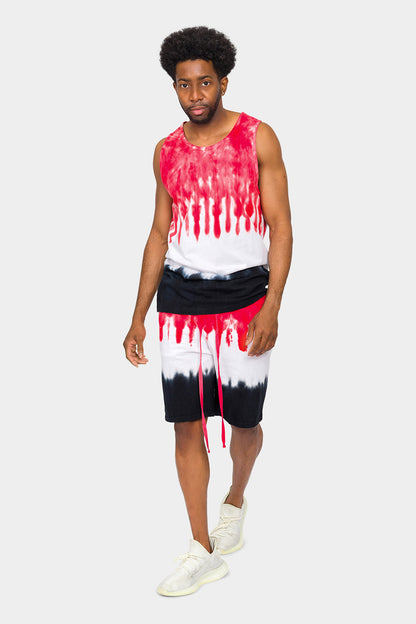 Colorblock Tie Dye Cotton Tank Top