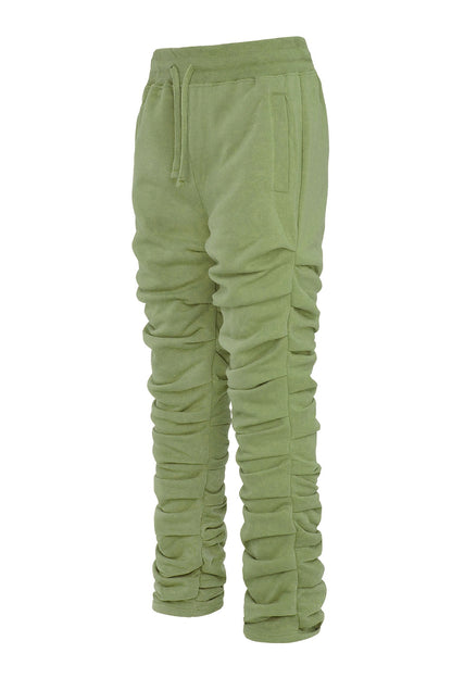 Men's Slim Flare Ruched Fleece Sweat Pants