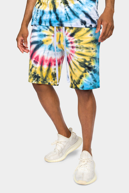 Swirl Tie Dye Cotton Tank Top Shorts Set