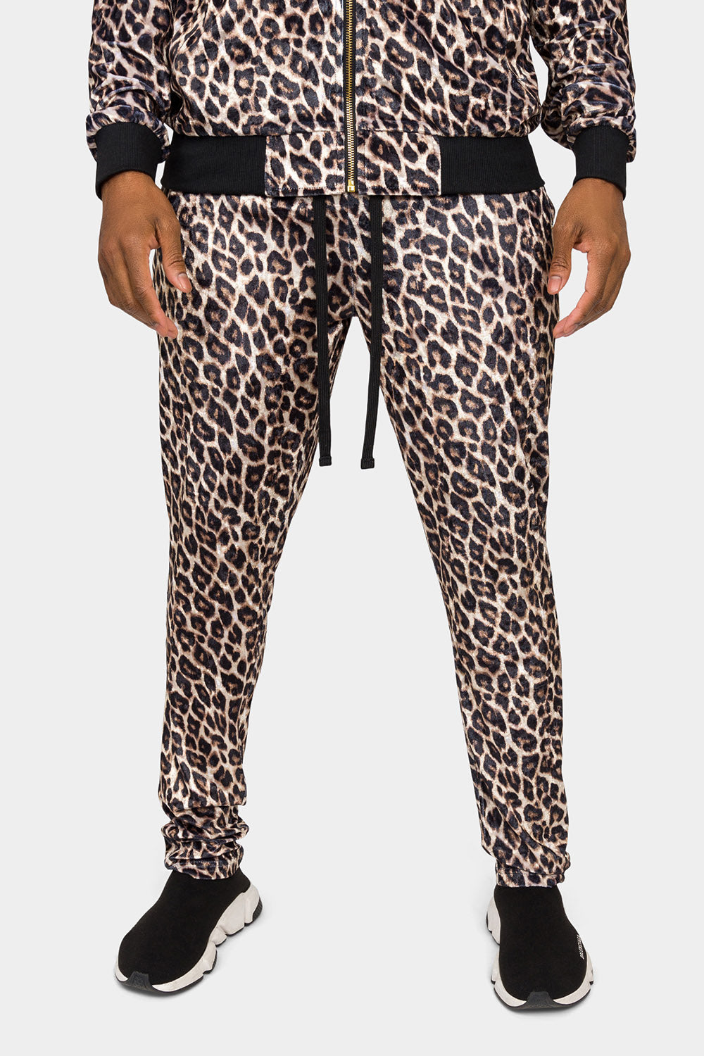 Leopard Velvet Velour Track Suit