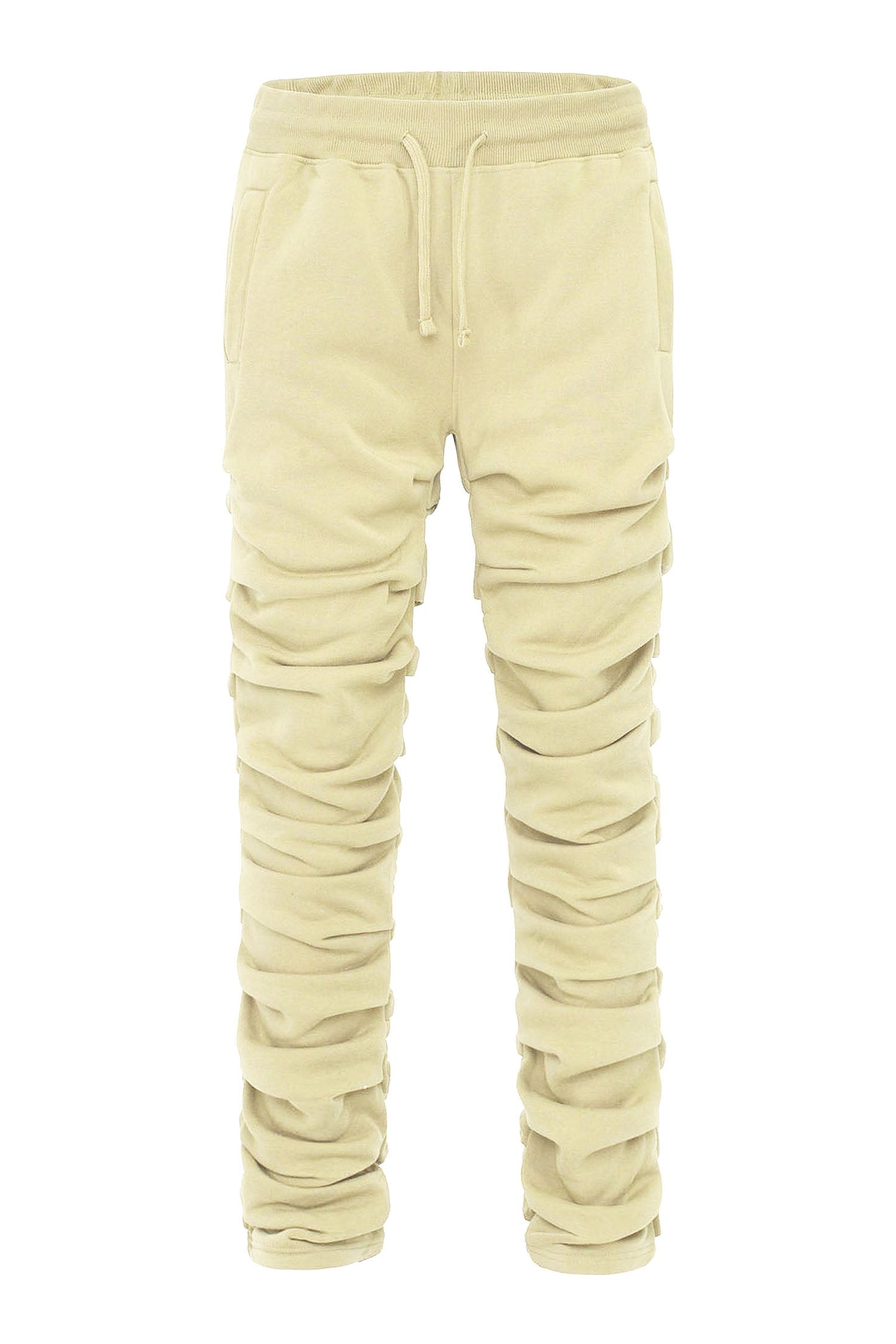 Men's Slim Flare Ruched Fleece Sweat Pants