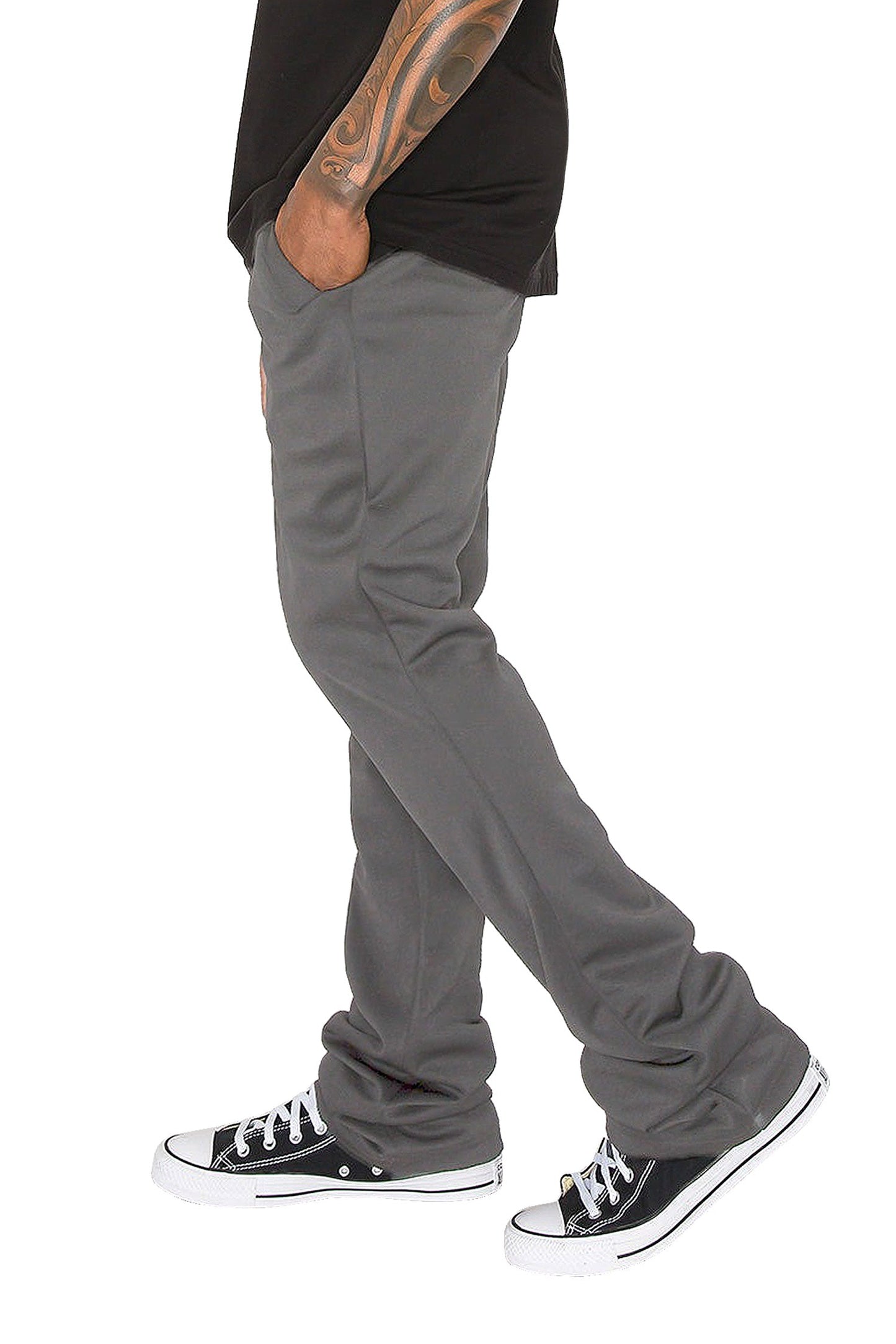 Men's Essential Solid Flare Stacked Track Pants