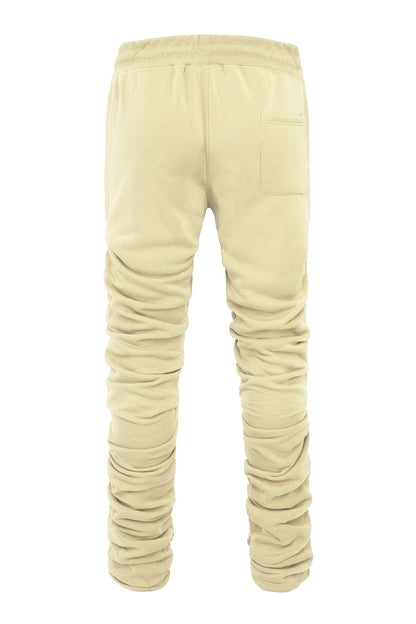 Men's Slim Flare Ruched Fleece Sweat Pants