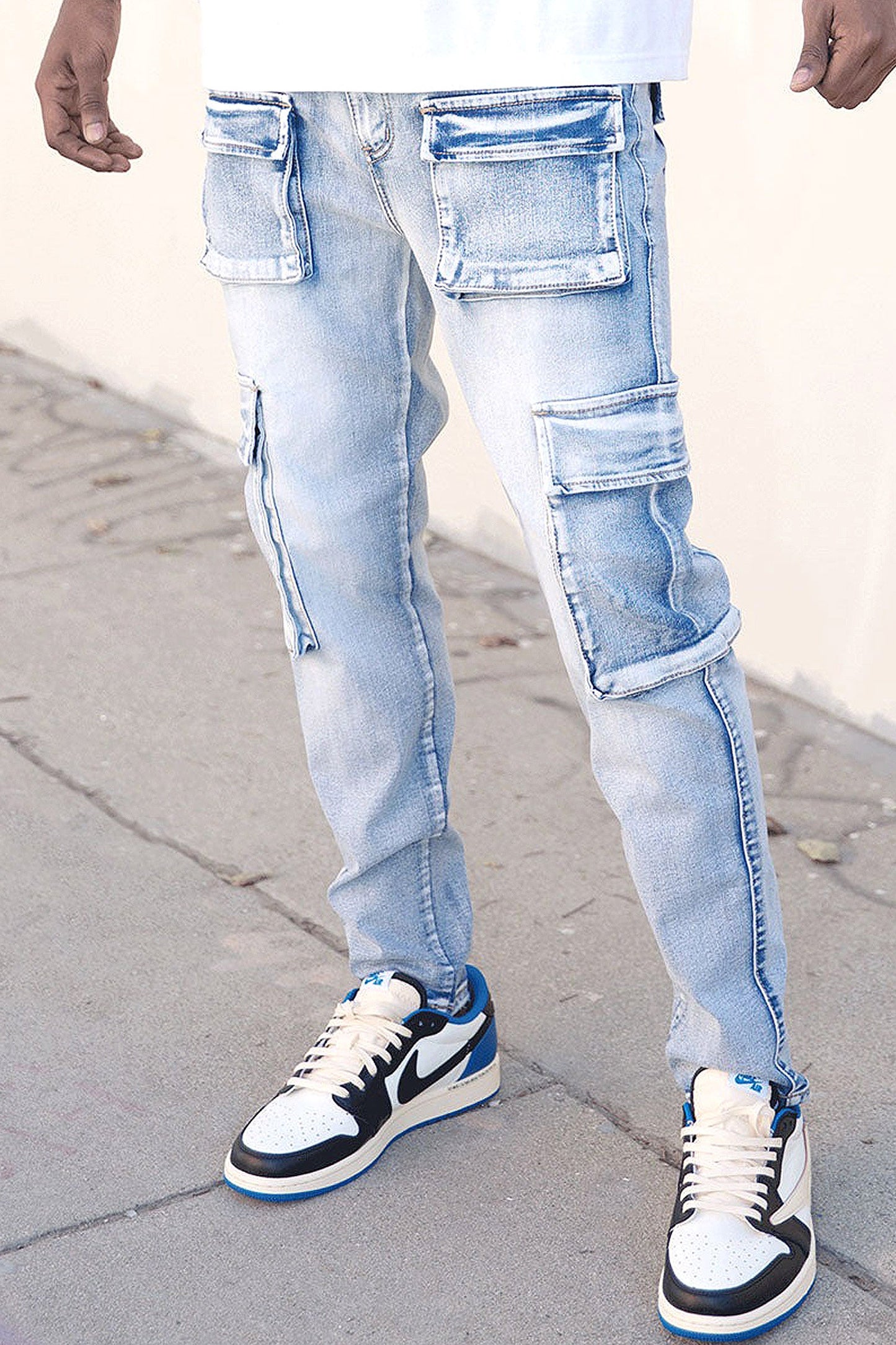 Utility Cargo Multi Pockets Denim Jeans
