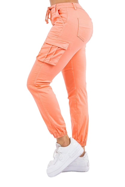 Women's Essential Basic Cropped Colored Cargo Joggers (New Colorways)