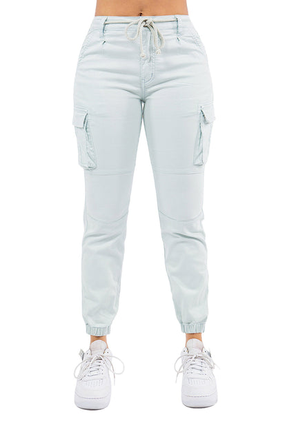 Women's Essential Basic Cropped Colored Cargo Joggers (New Colorways)